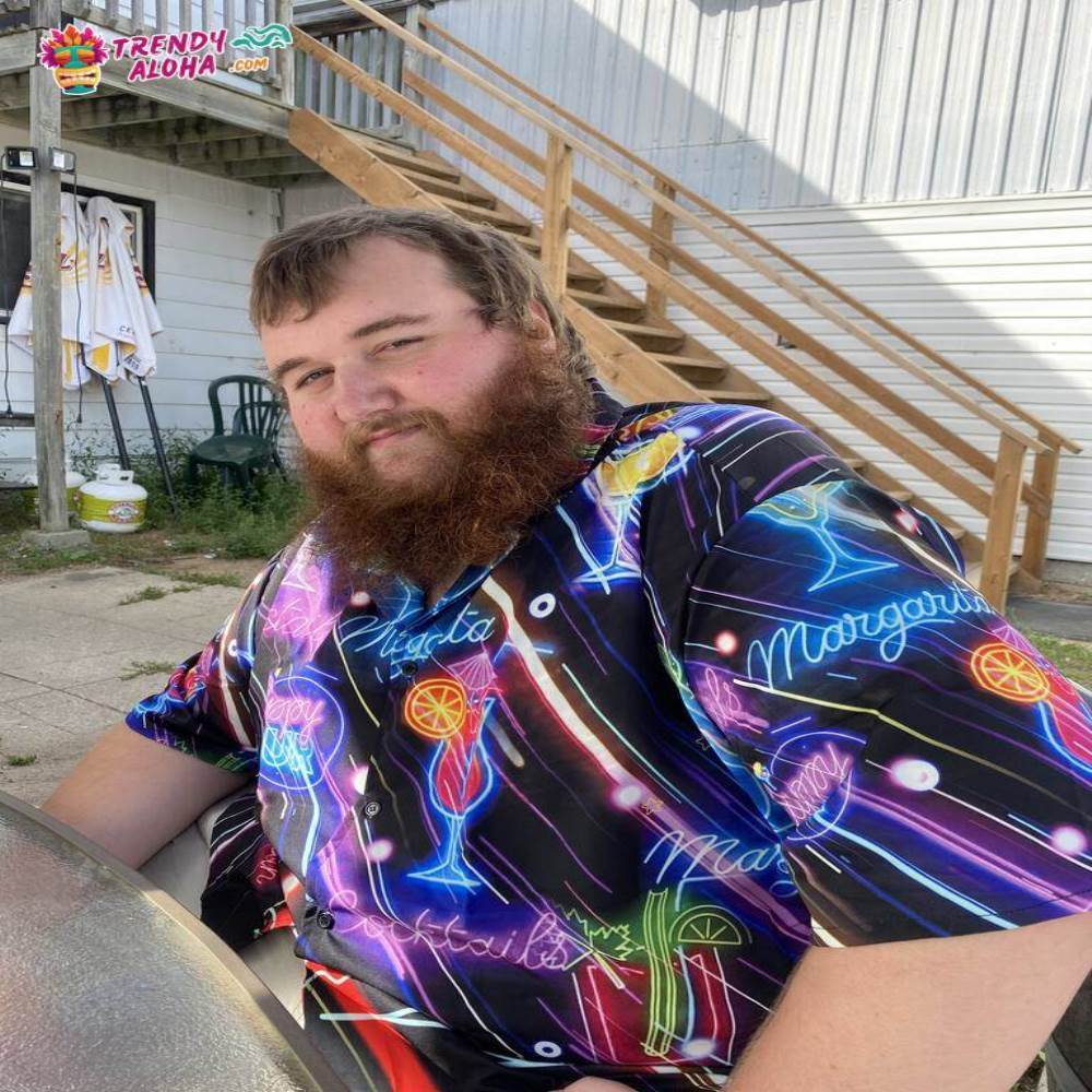 Cocktail Happy Hour Neon Style Amazing Hawaiian Shirt – Trendy Aloha