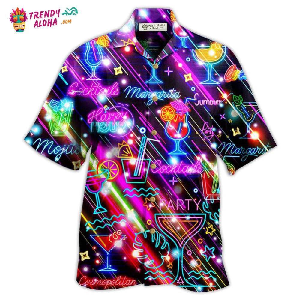 Cocktail Happy Hour Neon Style Amazing Hawaiian Shirt – Trendy Aloha Cocktail Happy Hour Neon Style Amazing Hawaiian Shirt – Trendy Aloha