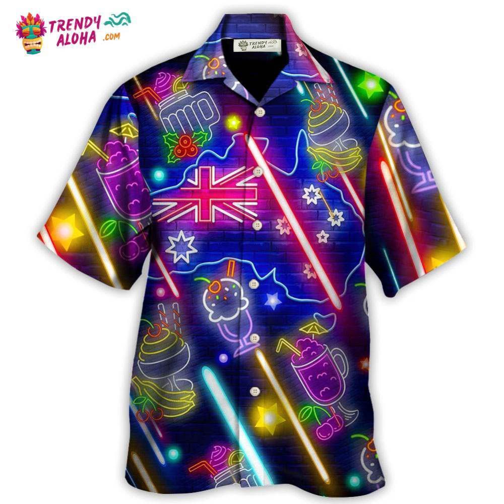 Cocktail Happy Party Bar Pavlova Cocktail Neon Style Hawaiian Shirt – Trendy Aloha Cocktail Happy Party Bar Pavlova Cocktail Neon Style Hawaiian Shirt – Trendy Aloha