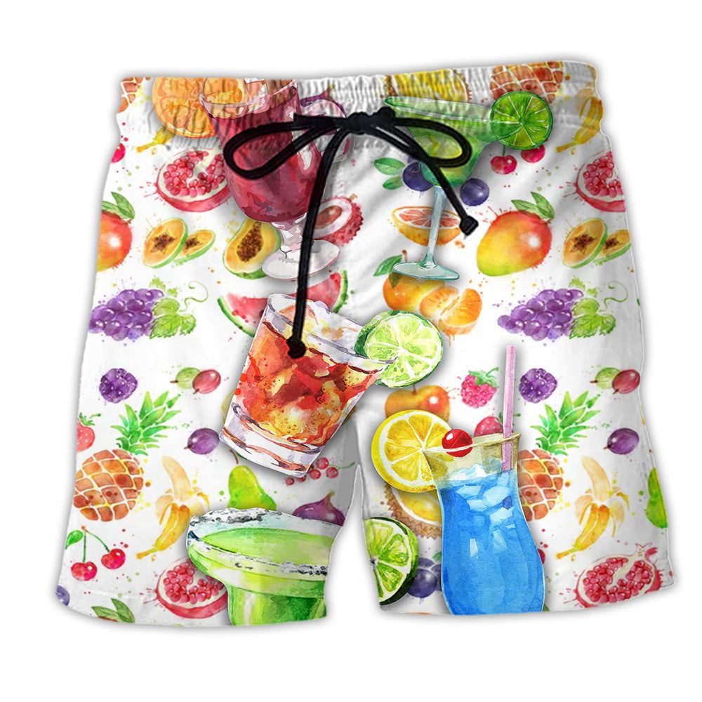 Cocktail Margarita Colorful Summer Trendy Aloha Hawaiian Beach Shorts