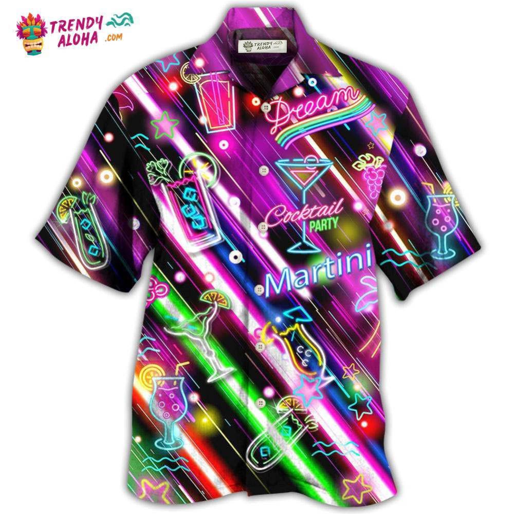 Cocktail Martini Happy Hour Stunning Style Hawaiian Shirt Trendy