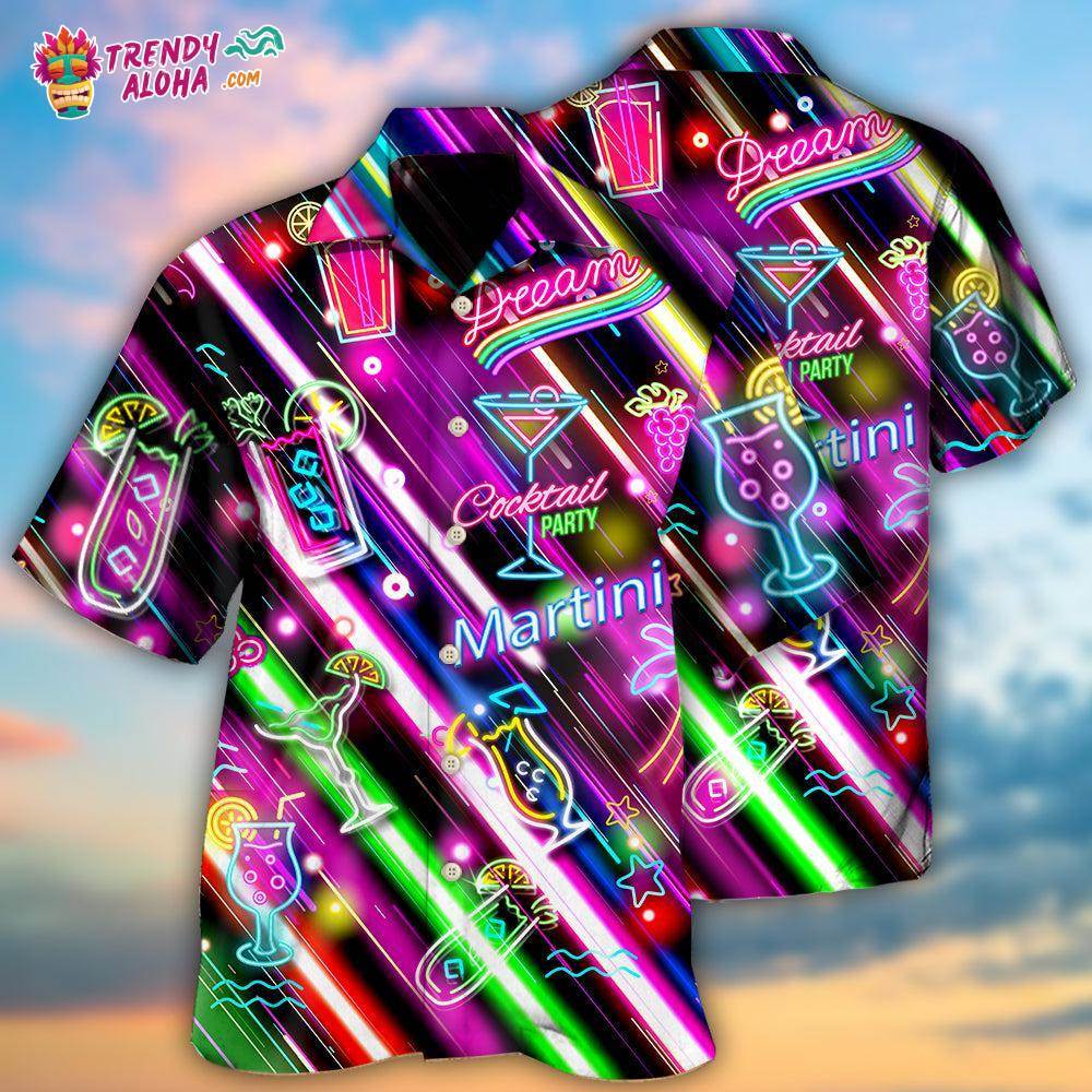 Cocktail Martini Happy Hour Stunning Style Hawaiian Shirt – Trendy Aloha