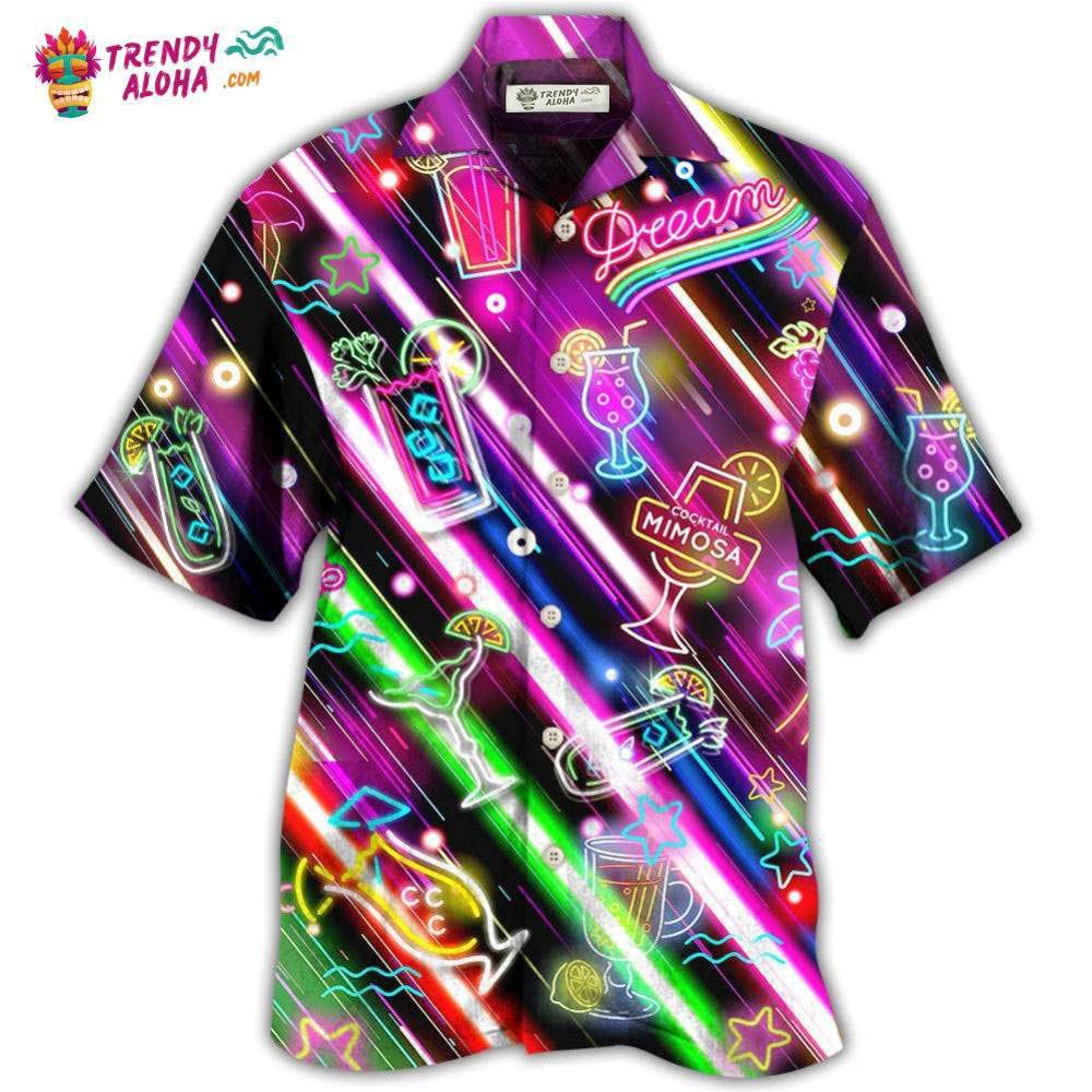 Cocktail Mimosa Happy Hour Stunning Neon Style Hawaiian Shirt – Trendy Aloha Cocktail Mimosa Happy Hour Stunning Neon Style Hawaiian Shirt – Trendy Aloha