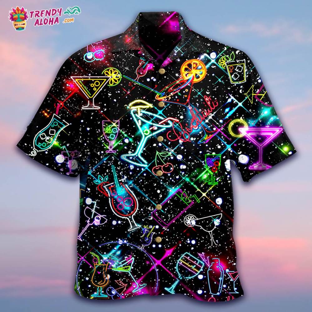 Cocktail Neon Love Hawaiian Shirt – Trendy Aloha