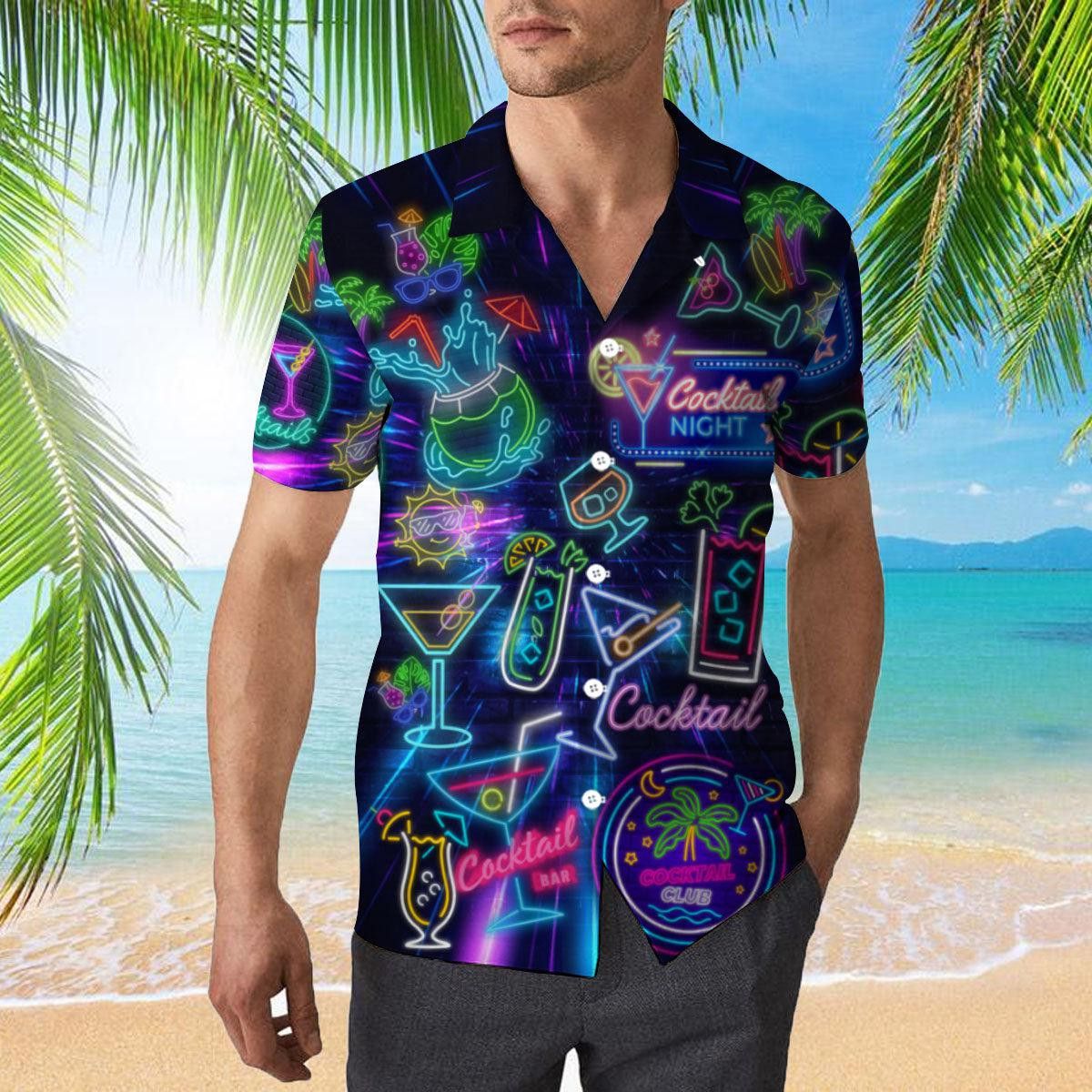 Cocktail Night Neon Trendy Hawaiian Shirt