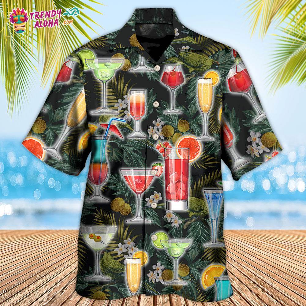 Cocktail Summer Tropical Beach Hawaiian Shirt – Trendy Aloha