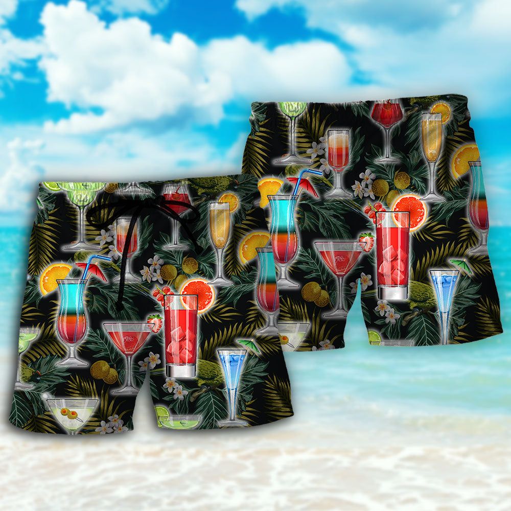 Cocktail Summer Tropical Beach Trendy Aloha Hawaiian Beach Shorts