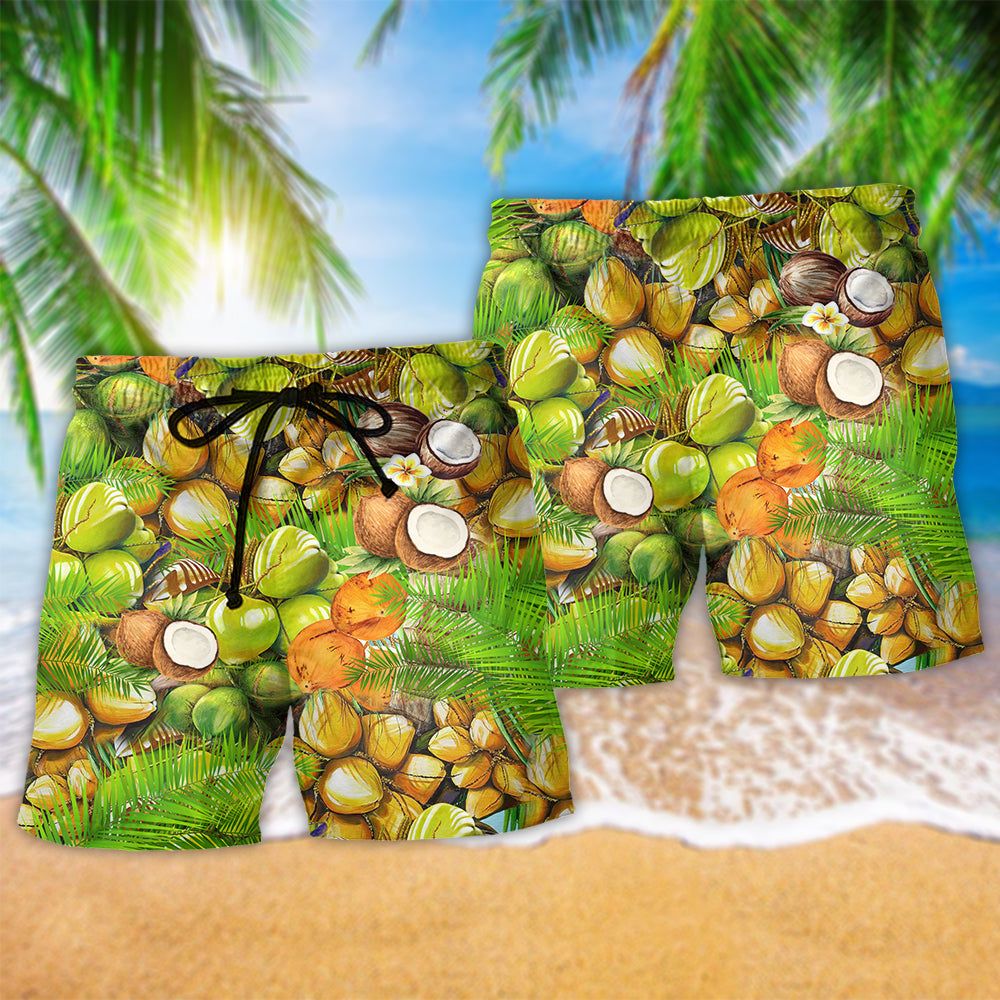 Coconut Brings Fresh To Summer Trendy Aloha Hawaiian Beach Shorts