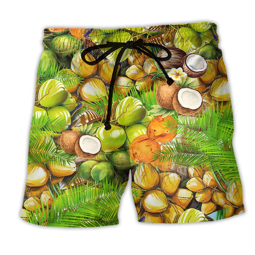 Coconut Brings Fresh To Summer Trendy Aloha Hawaiian Beach Shorts Coconut Brings Fresh To Summer Trendy Aloha Hawaiian Beach Shorts