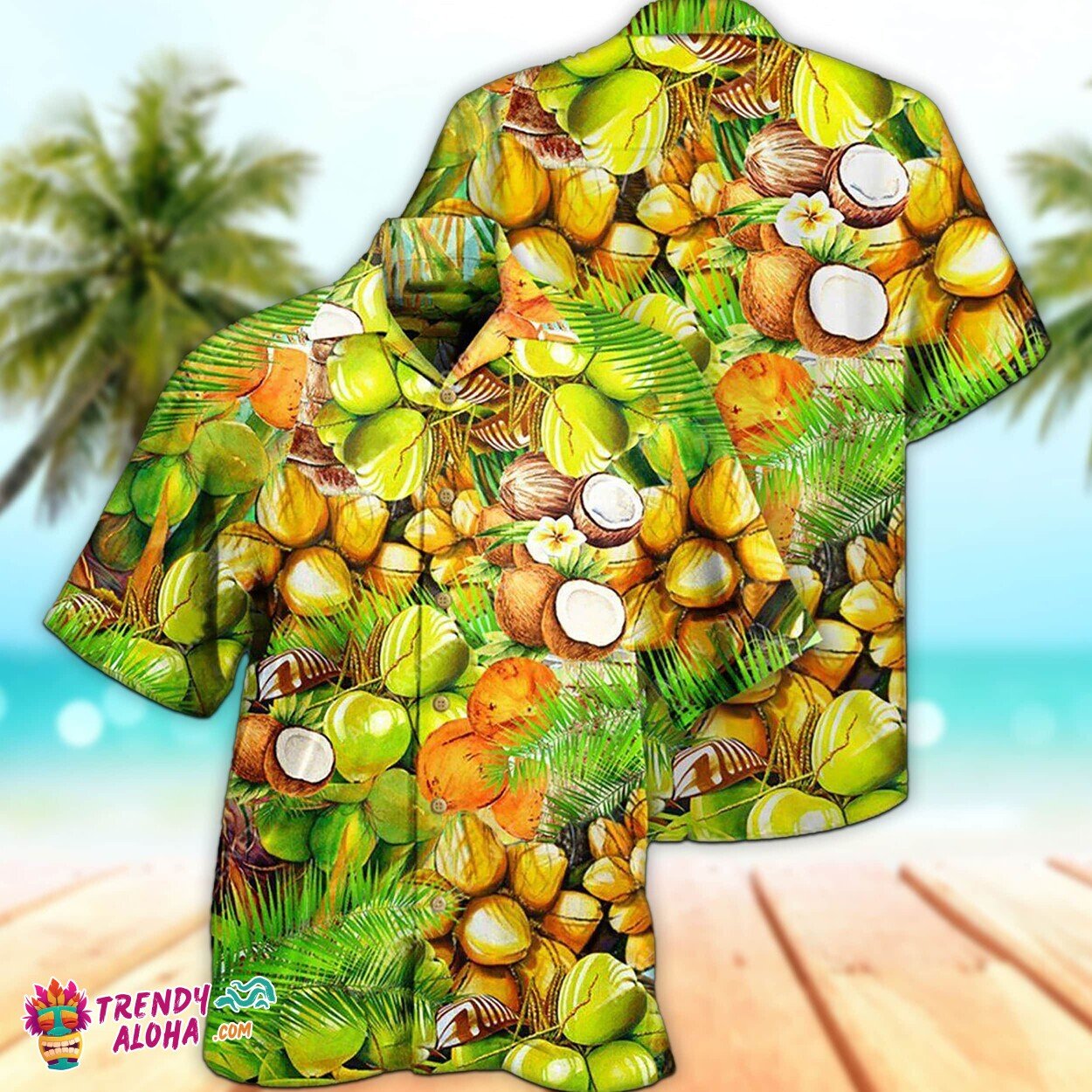Coconut Lover Unisex 3D Print Hawaiian Short Sleeve Shirt Men