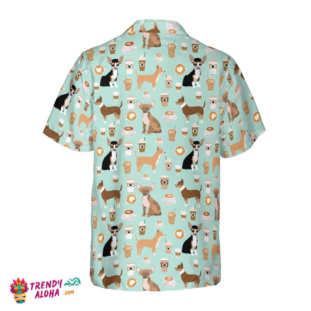 Coffee And Chihuahua Shirt For Men Hawaiian Shirt