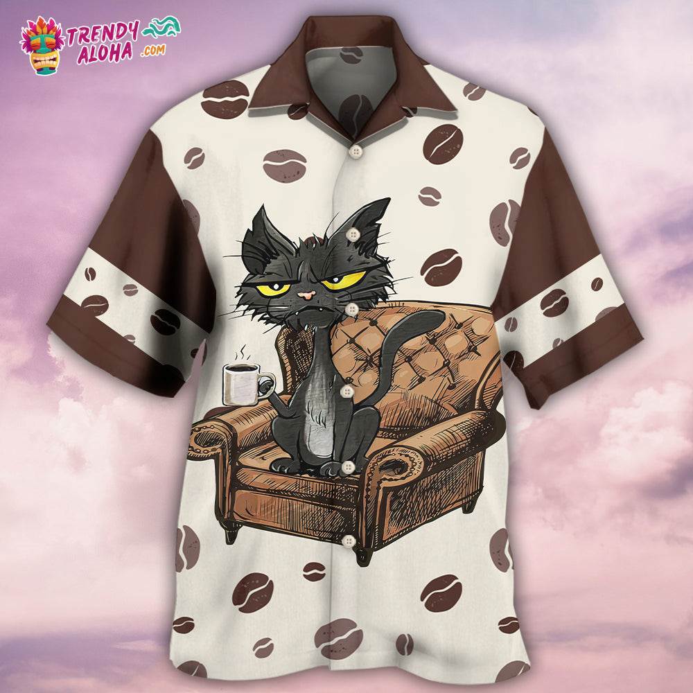 Coffee Black Cat My Coffee And I Hawaiian Shirt – Trendy Aloha