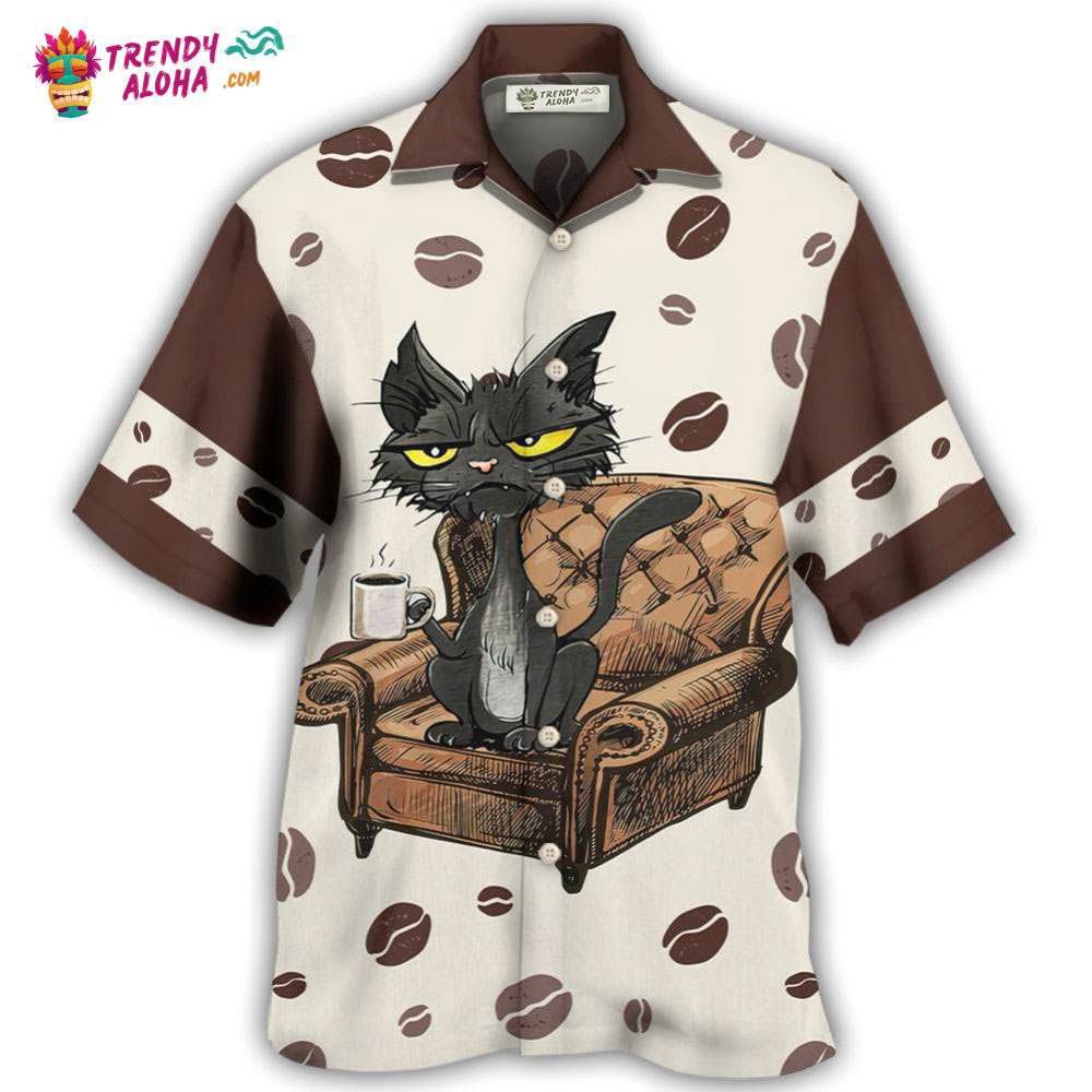 Coffee Black Cat My Coffee And I Hawaiian Shirt – Trendy Aloha