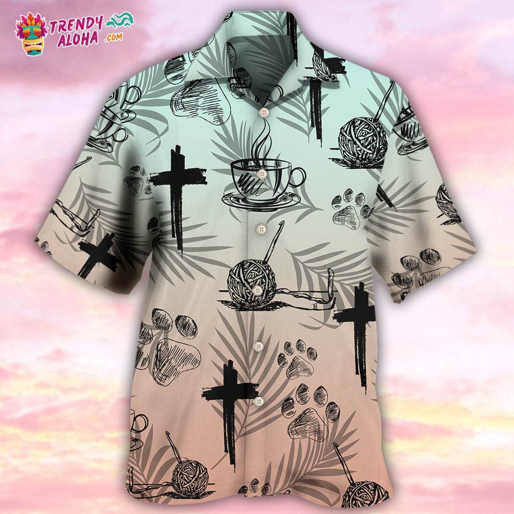 Coffee Jesus Dog Coffee Knitting Lover Hawaiian Shirt – Trendy Aloha