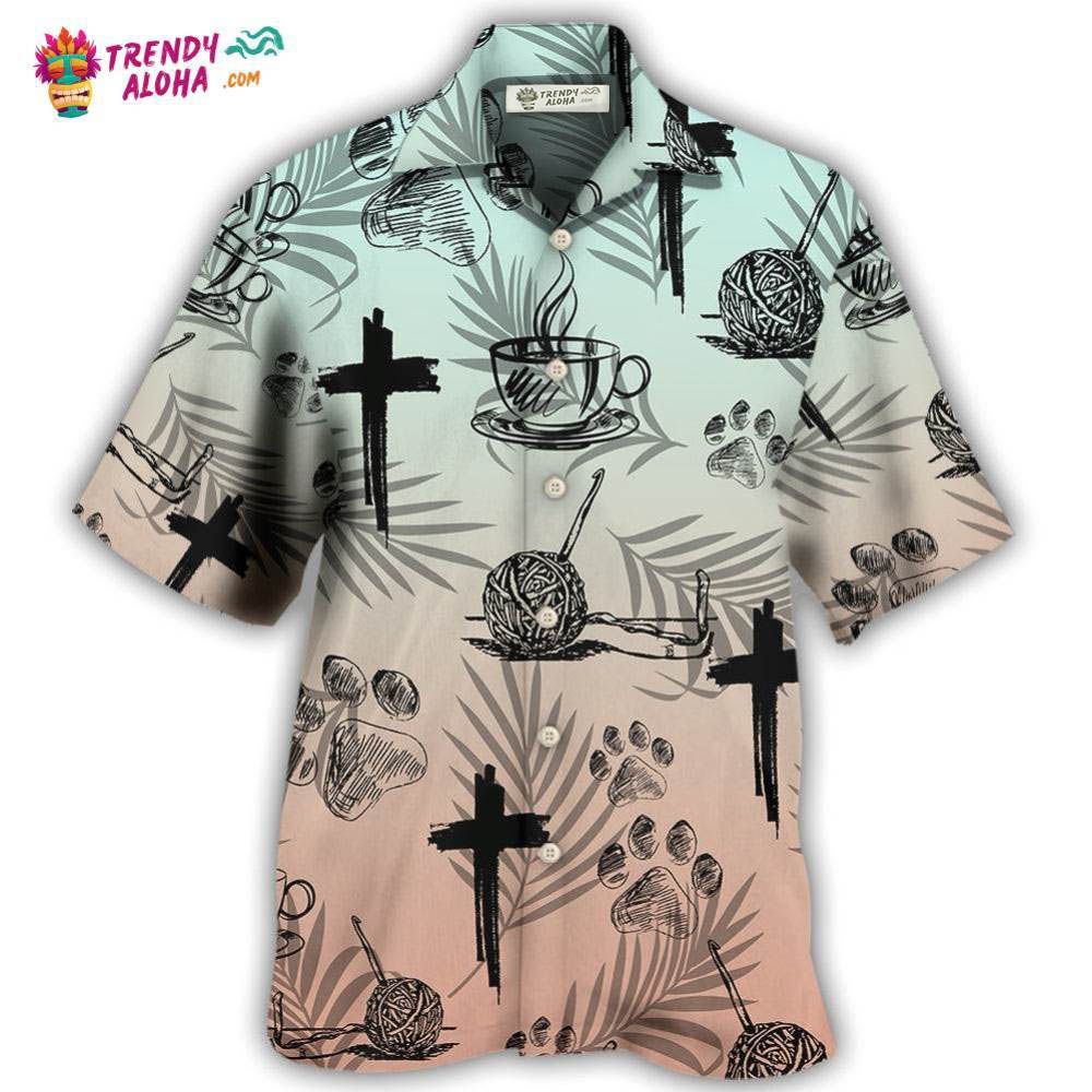 Coffee Jesus Dog Coffee Knitting Lover Hawaiian Shirt – Trendy Aloha
