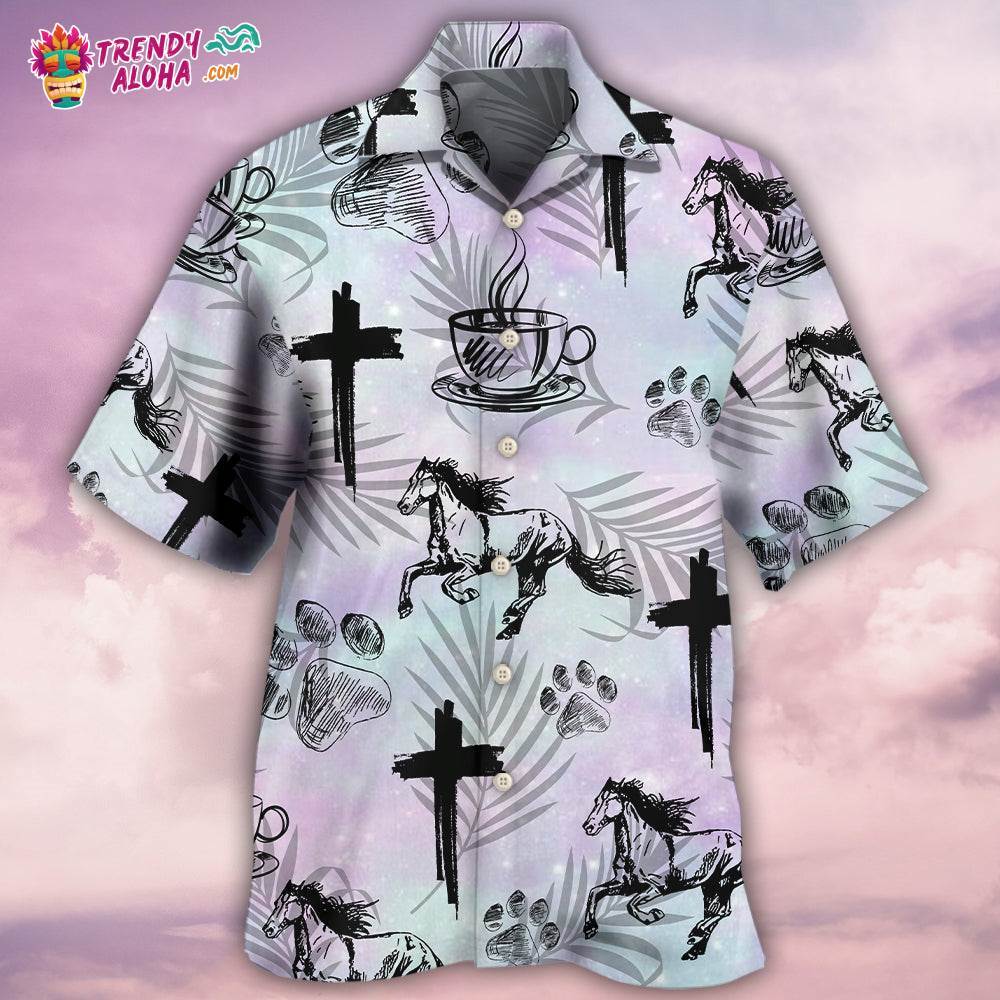 Coffee Jesus Dog Horse Hawaiian Shirt – Trendy Aloha