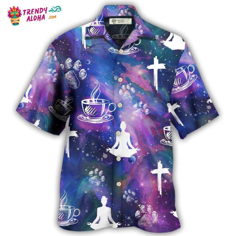Coffee Jesus Dog Yoga Hawaiian Shirt – Trendy Aloha