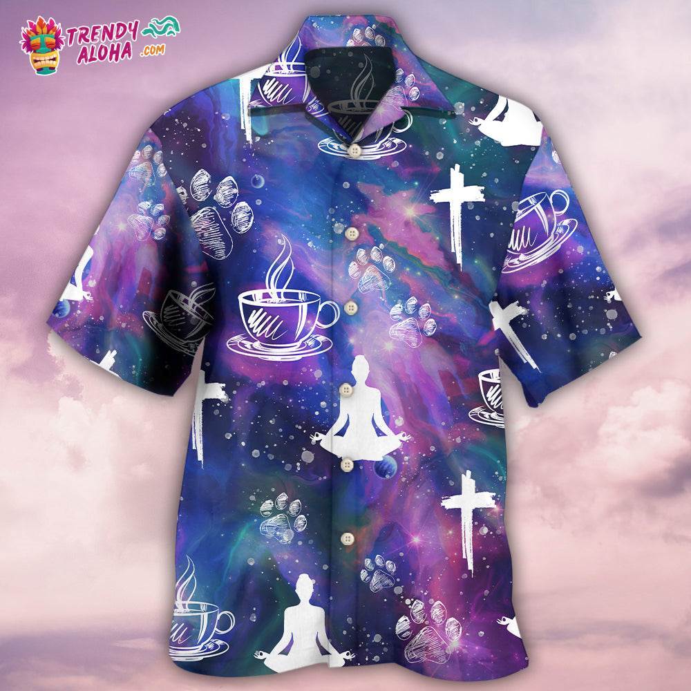 Coffee Jesus Dog Yoga Hawaiian Shirt – Trendy Aloha