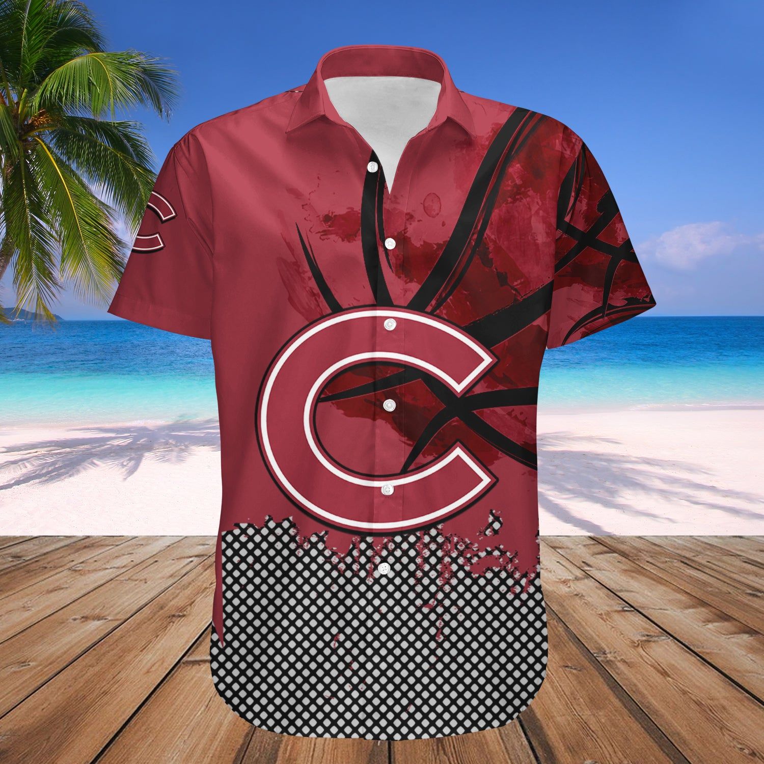 Colgate Raiders Hawaii Shirt Basketball Net Grunge Pattern – NCAA