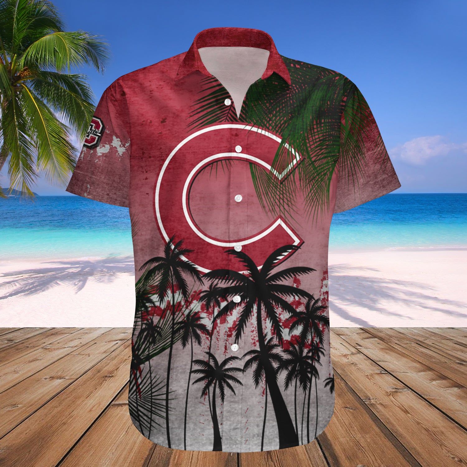 Colgate Raiders Hawaii Shirt Coconut Tree Tropical Grunge – NCAA
