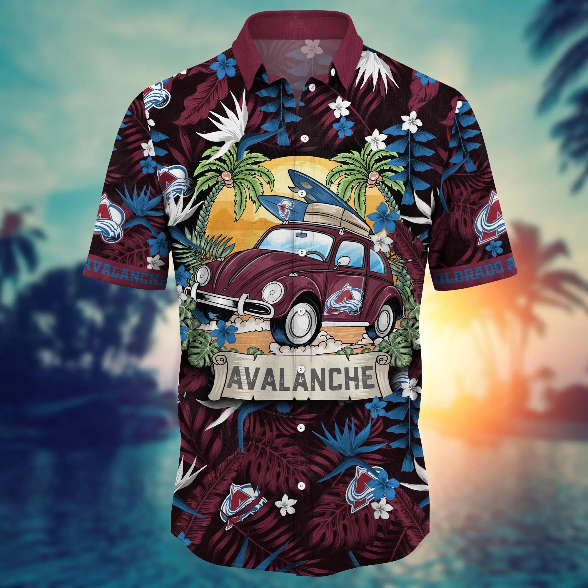 Colorado Avalanche NHL Hawaiian Shirt Road Tripstime Aloha Shirt