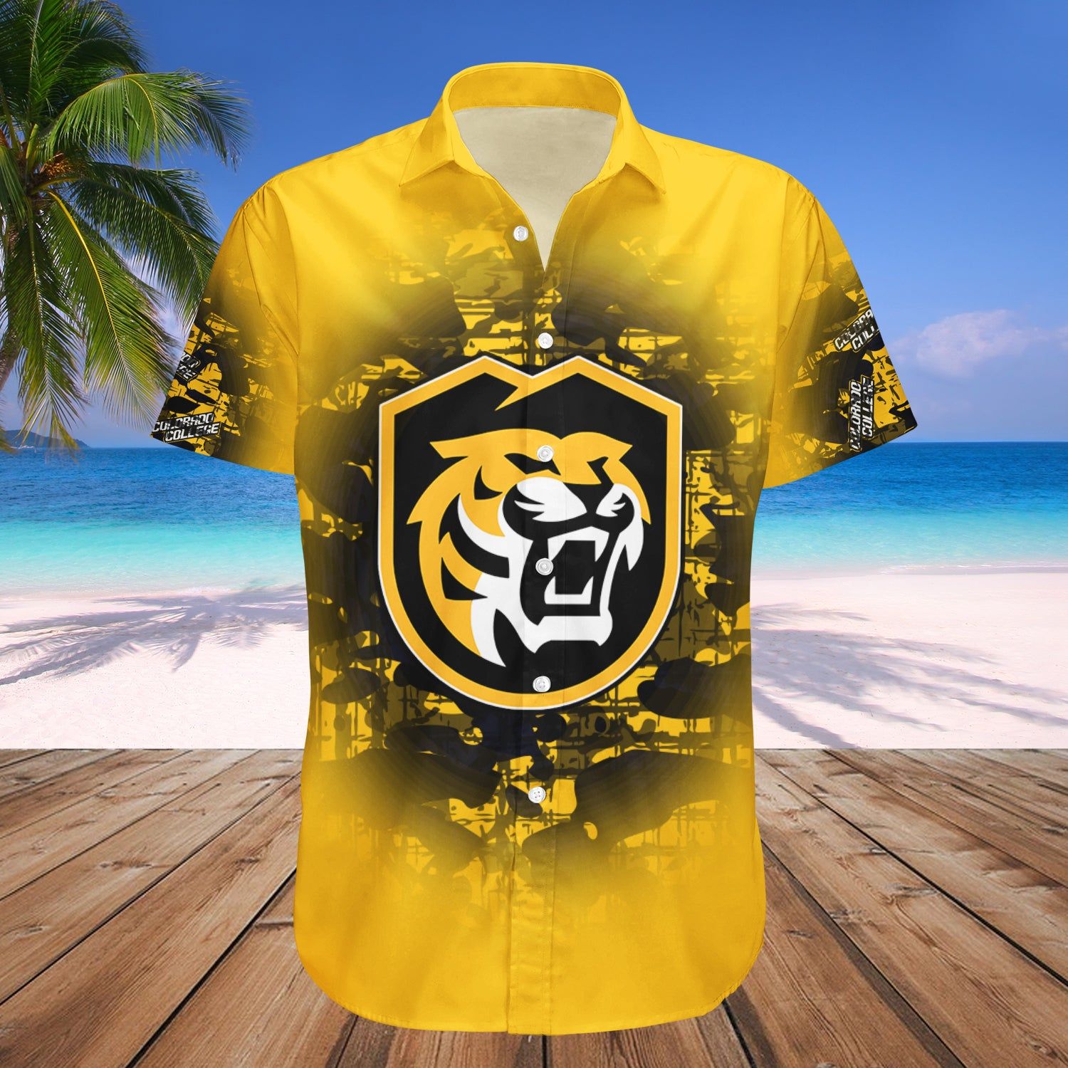 Colorado College Tigers Hawaii Shirt Camouflage Vintage – NCAA
