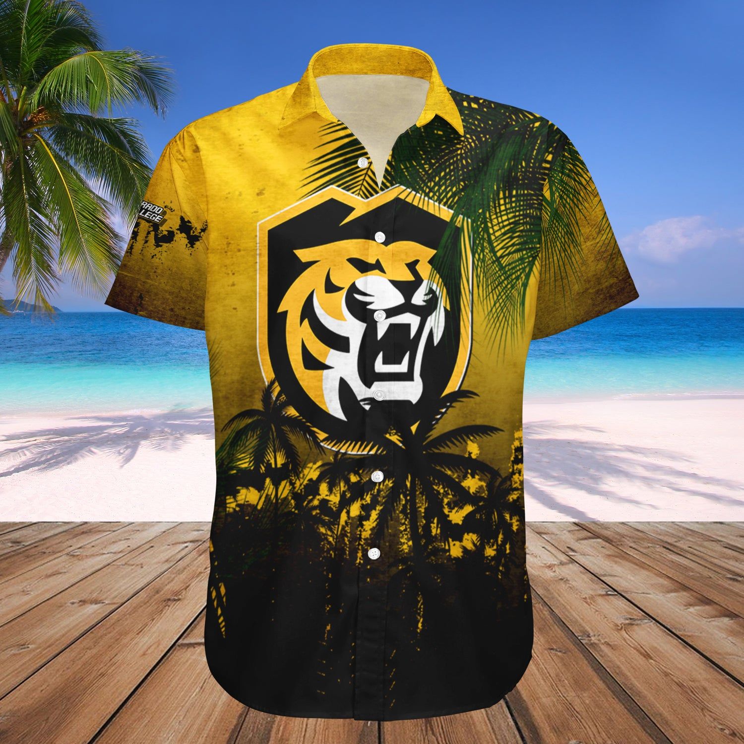 Colorado College Tigers Hawaii Shirt Coconut Tree Tropical Grunge – NCAA