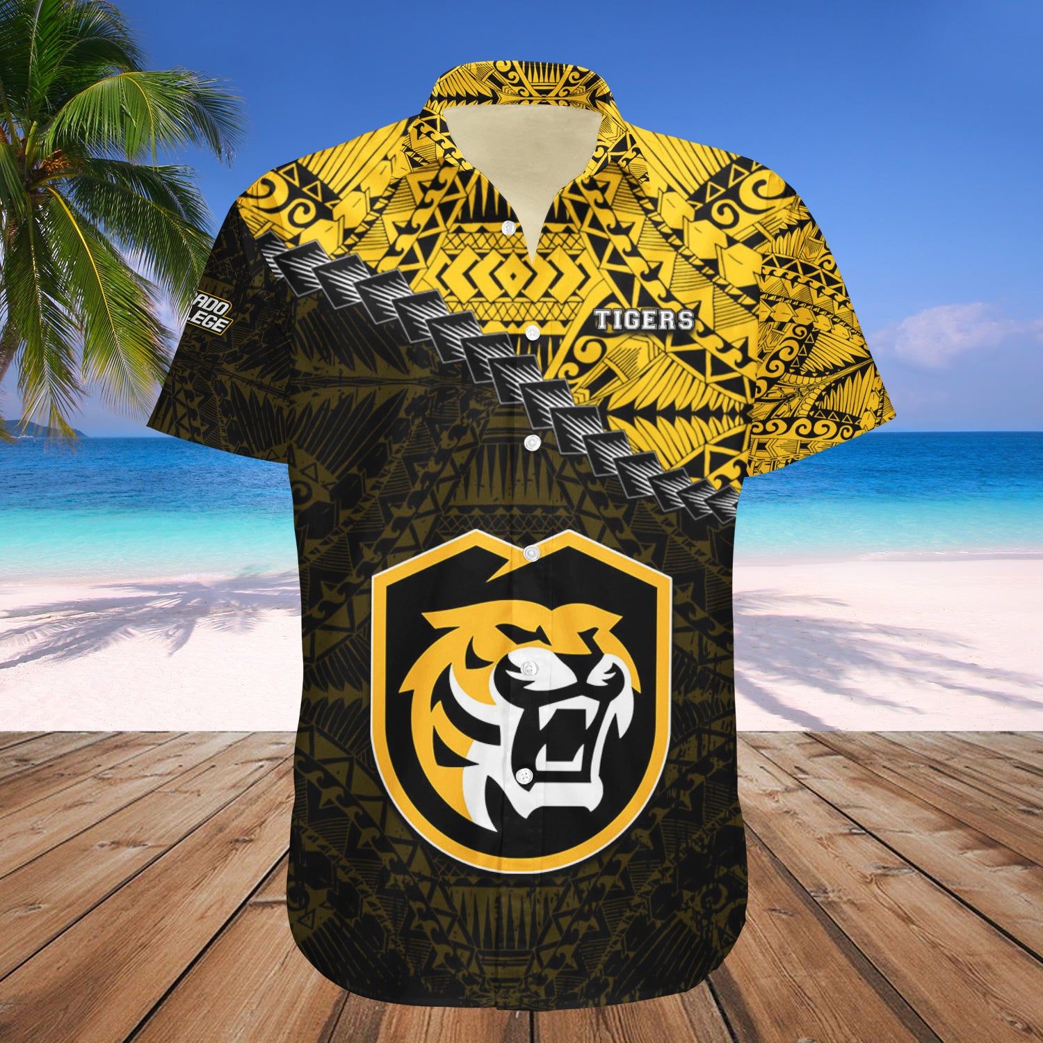 Colorado College Tigers Hawaii Shirt Grunge Polynesian Tattoo – NCAA