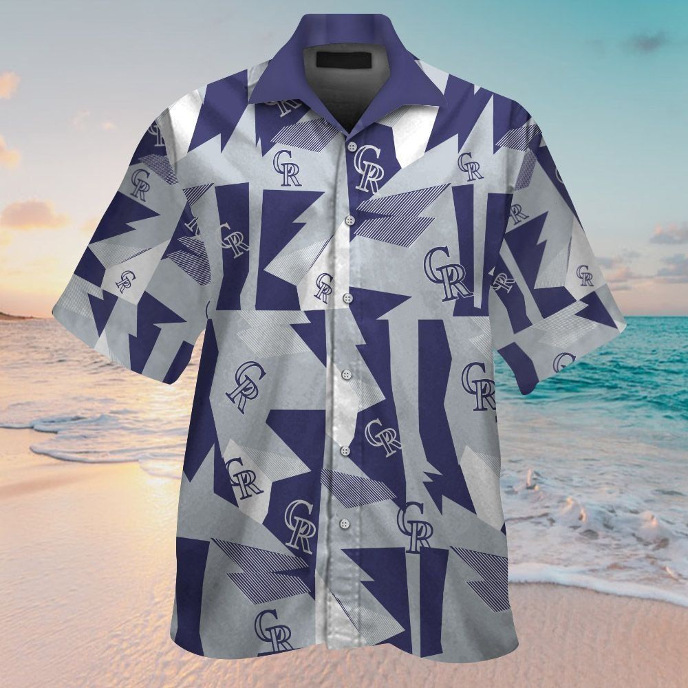 Colorado Rockies Short Sleeve Button Up Tropical Hawaiian Shirt VER04