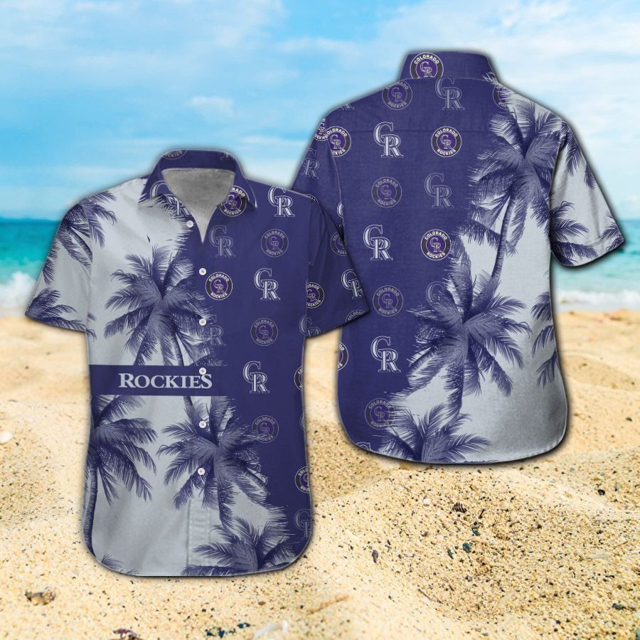 Colorado Rockies Short Sleeve Button Up Tropical Hawaiian Shirt VER08