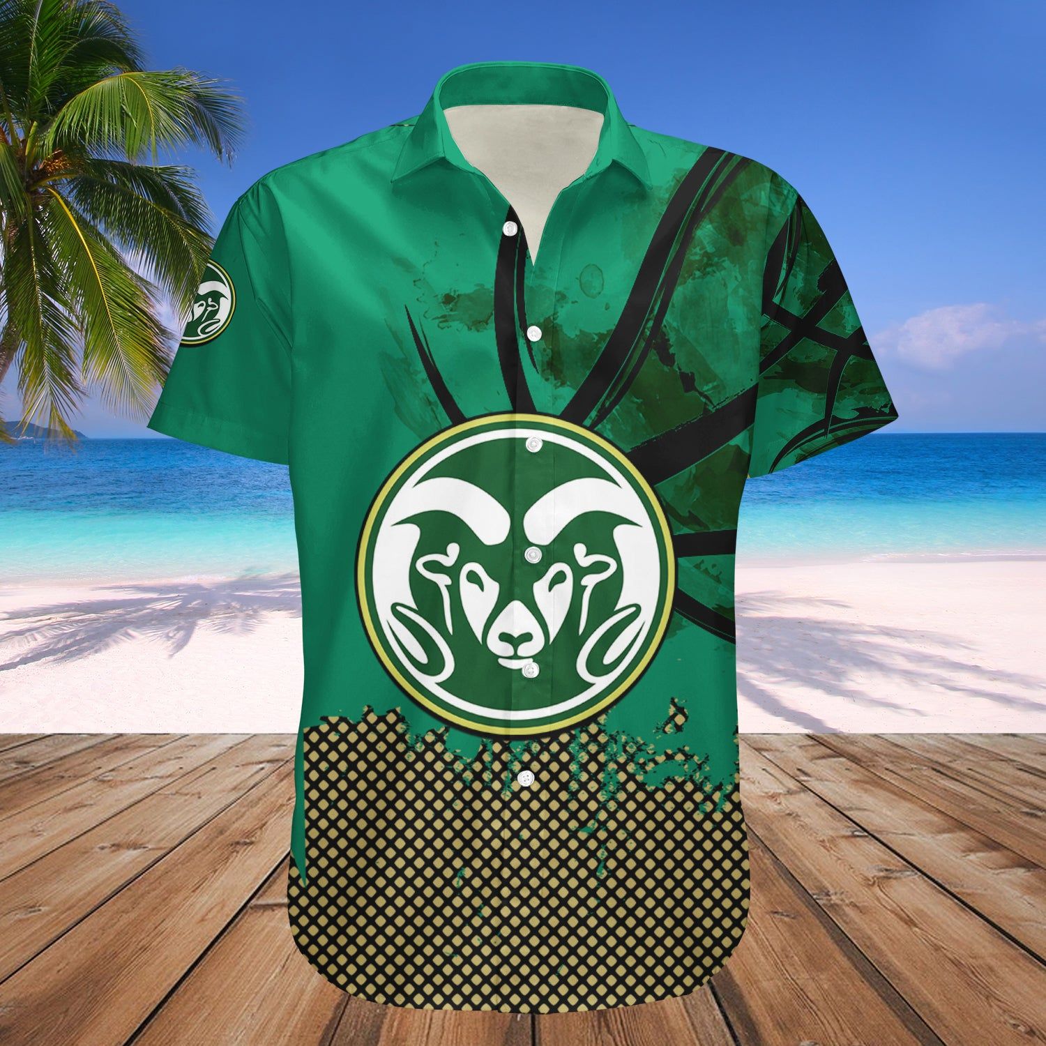 Colorado State Rams Hawaii Shirt Basketball Net Grunge Pattern – NCAA