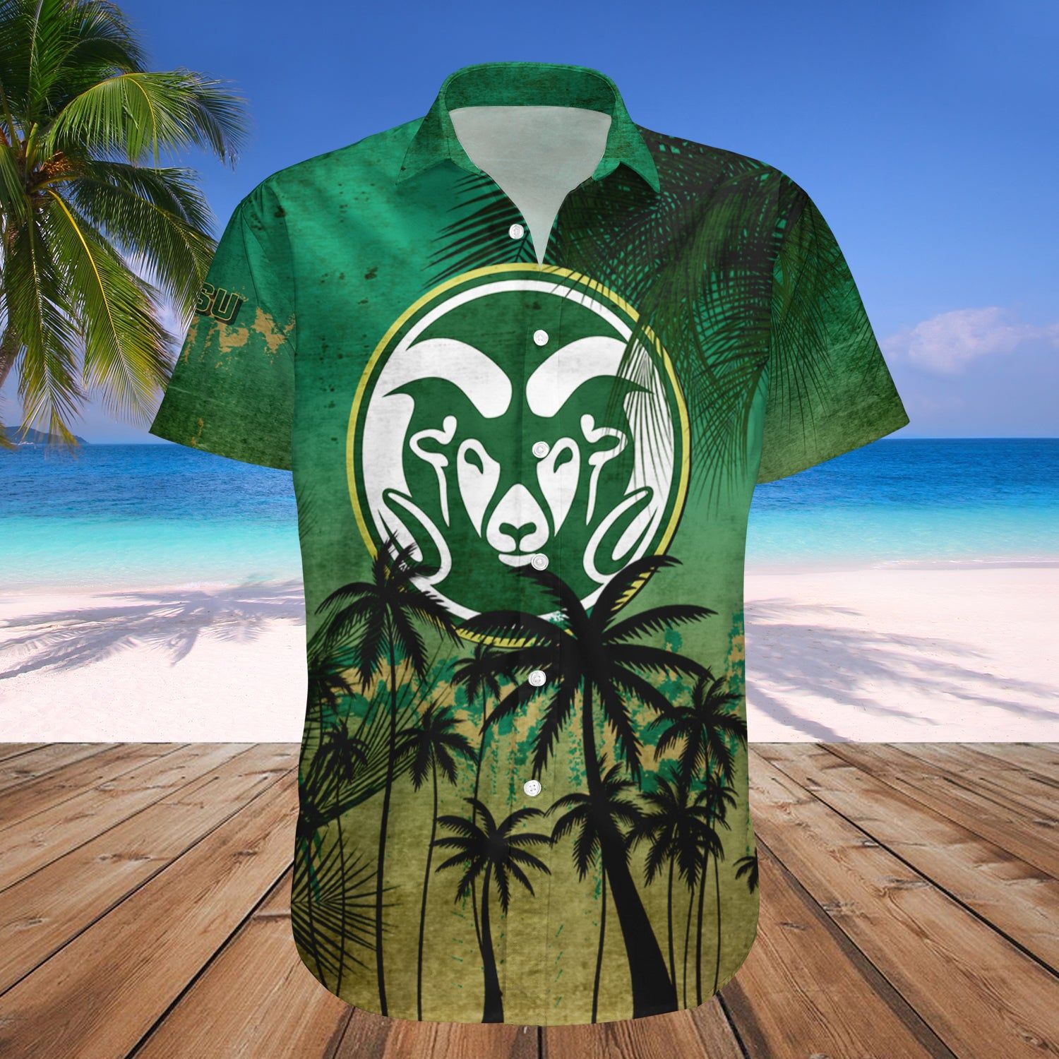 Colorado State Rams Hawaii Shirt Coconut Tree Tropical Grunge – NCAA