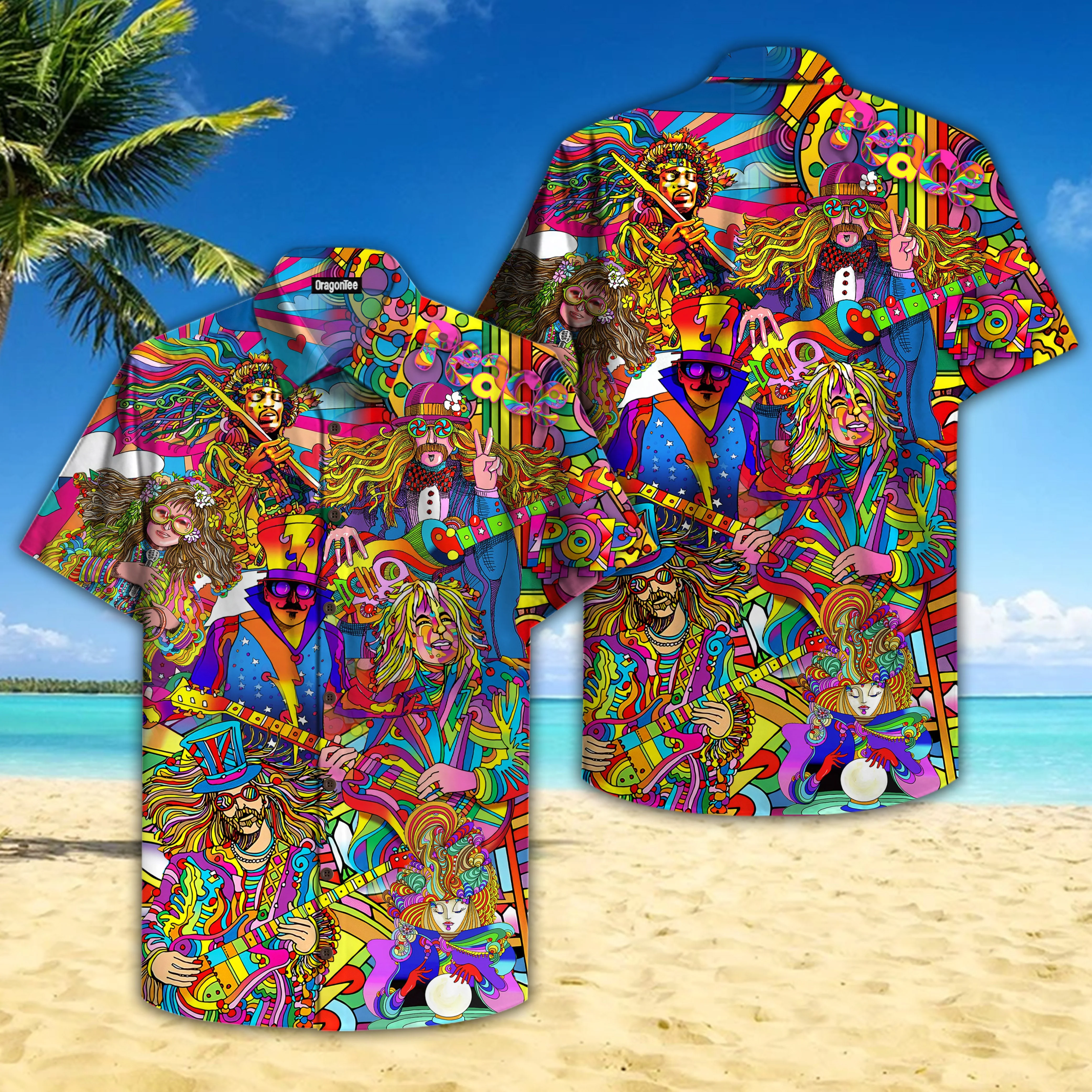 Colorful Artist Hippie Peace Lover Hawaiian Shirt Aloha Shirt