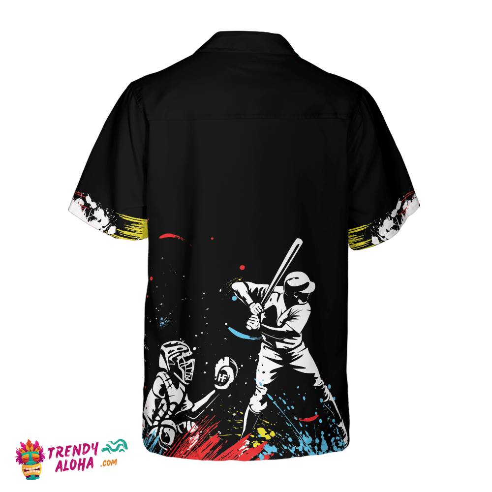 Colorful Baseball Dark Background Hawaiian Shirt