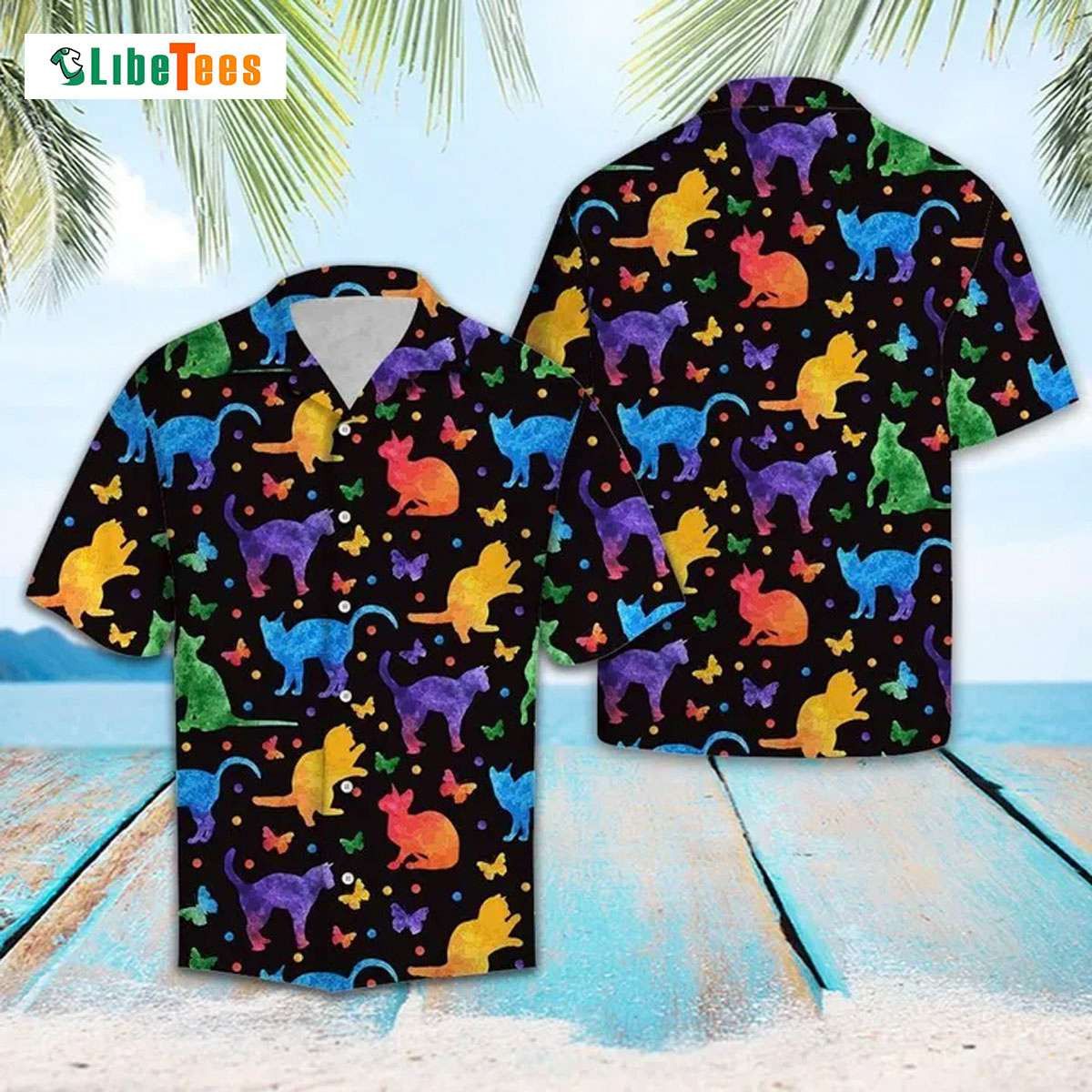 Colorful Cats Summer Vibe, Cat Trendy Hawaiian Shirt Perfect Gifts For Your Loved Ones