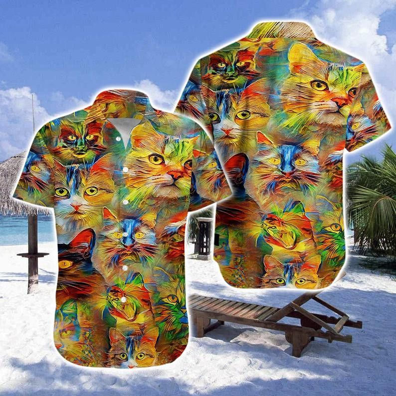 Colorful Cats Trendy Hawaiian Shirt