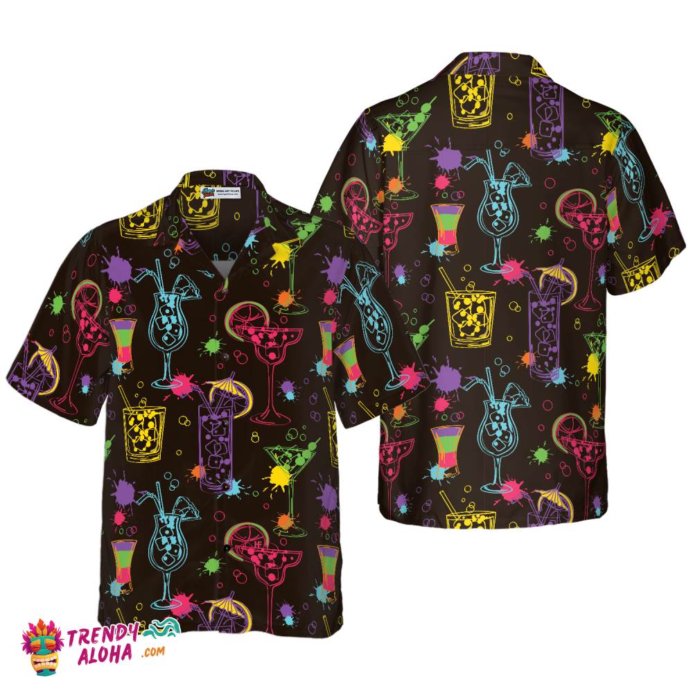 Colorful Cocktails Hawaiian Shirt Colorful Cocktails Hawaiian Shirt
