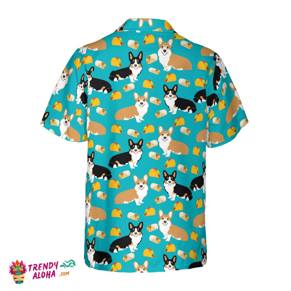 Colorful Corgi & Foods Hawaiian Shirt