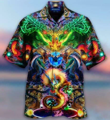 Colorful Dragon Armor Hawaiian Shirt