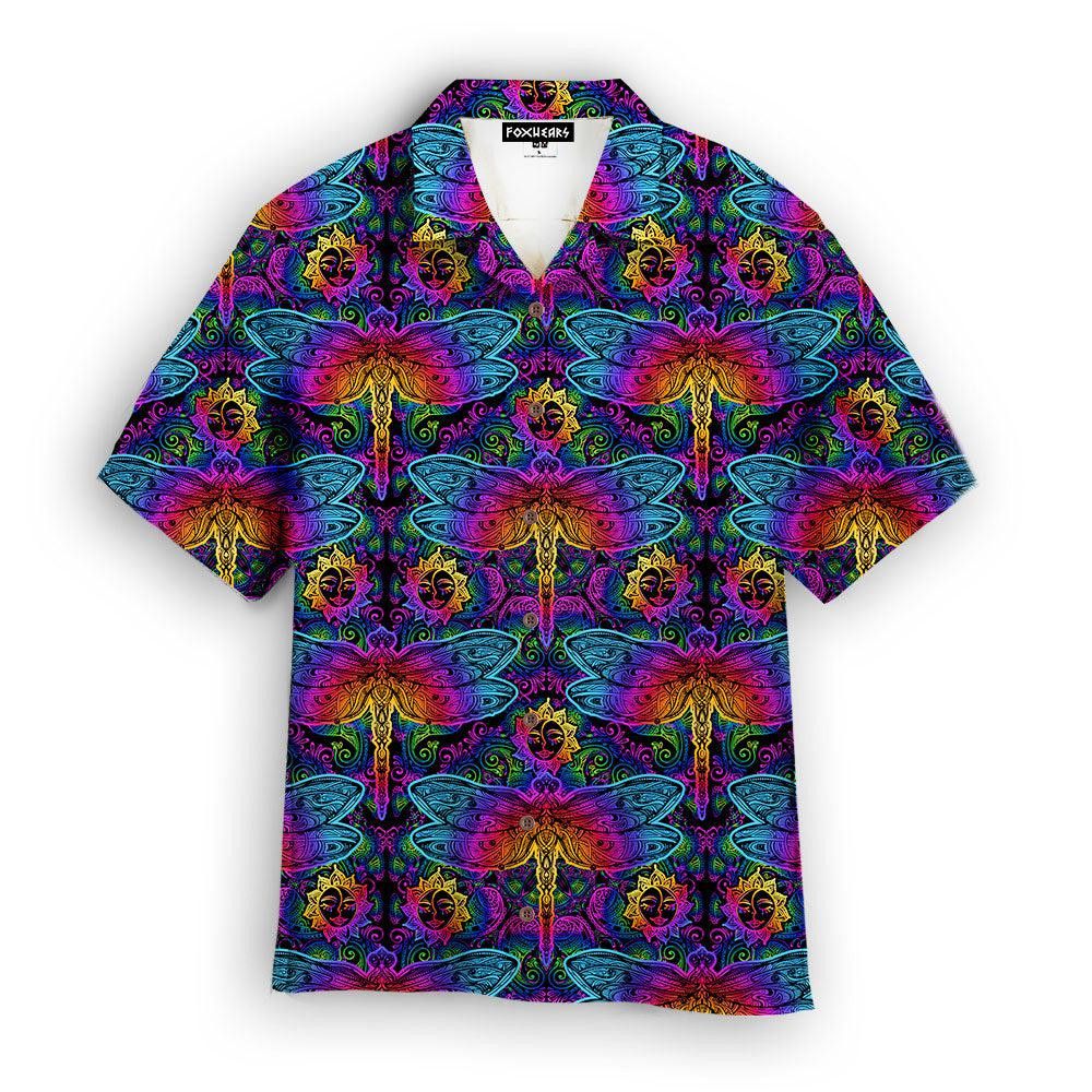 Colorful Dragonfly Mandala Trendy Hawaiian Shirt