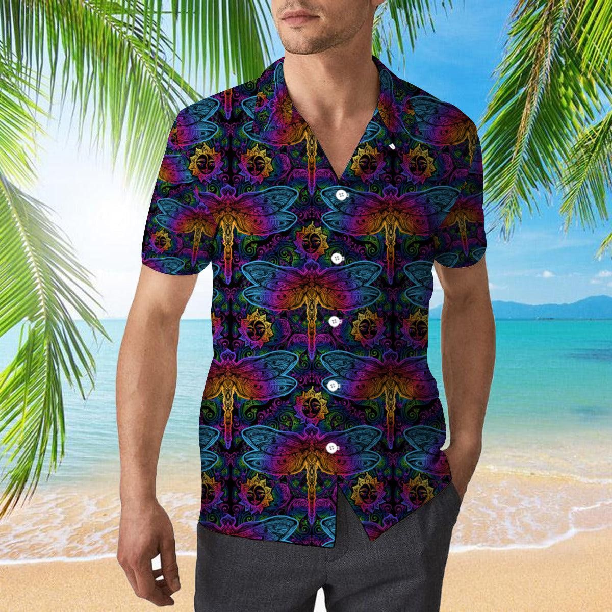 Colorful Dragonfly Mandala Trendy Hawaiian Shirt