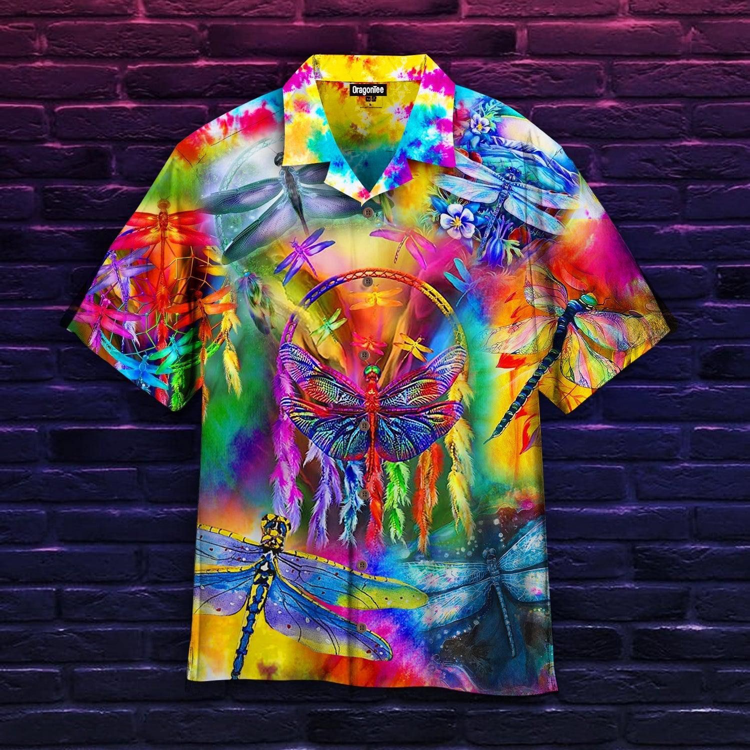 Colorful Dragonfly Trendy Hawaiian Shirt