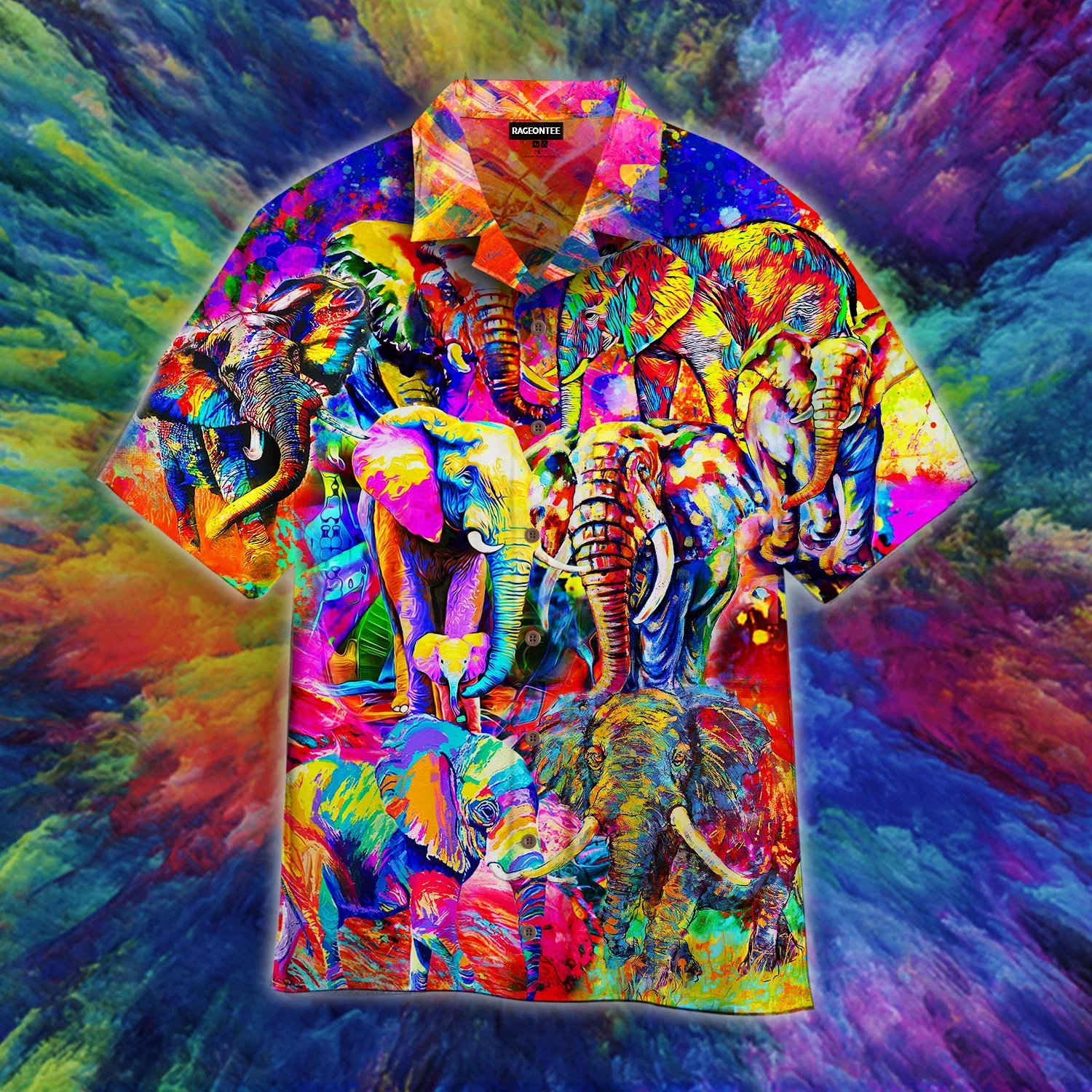 Colorful Elephants Hawaiian Shirt