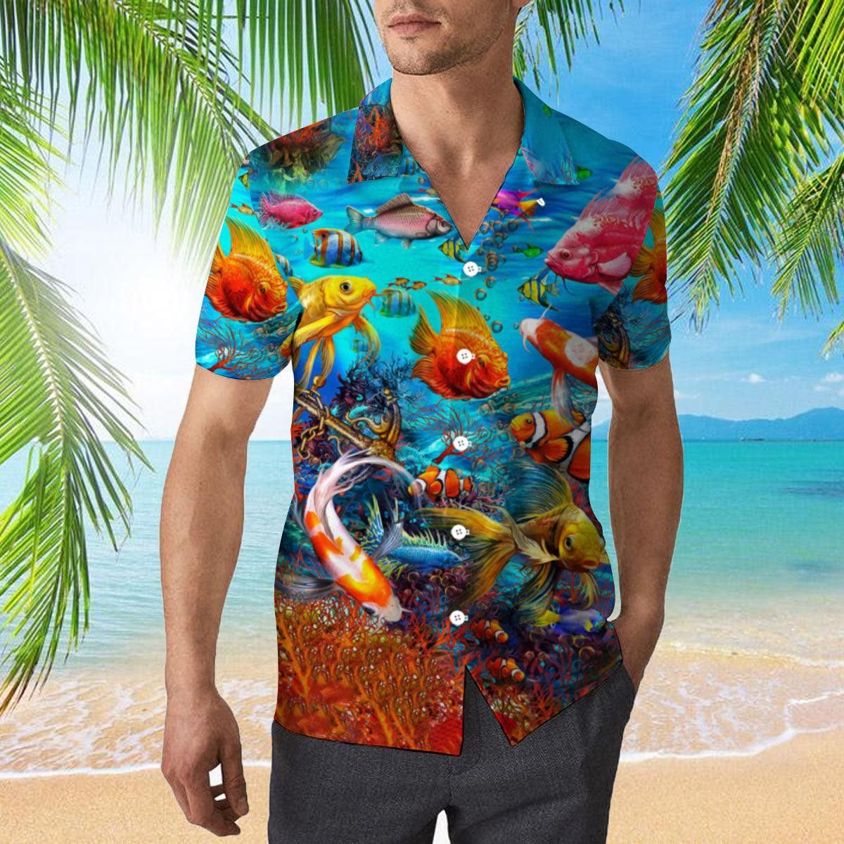 Colorful Fishes Trendy Hawaiian Shirt