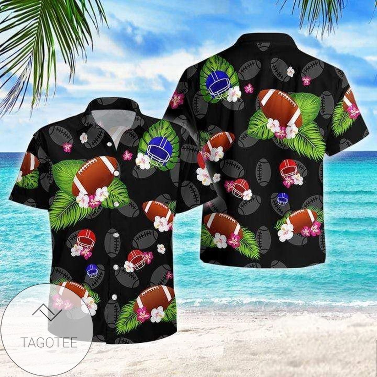 Colorful Football Summer Vibe Tropical Hawaiian Shirts