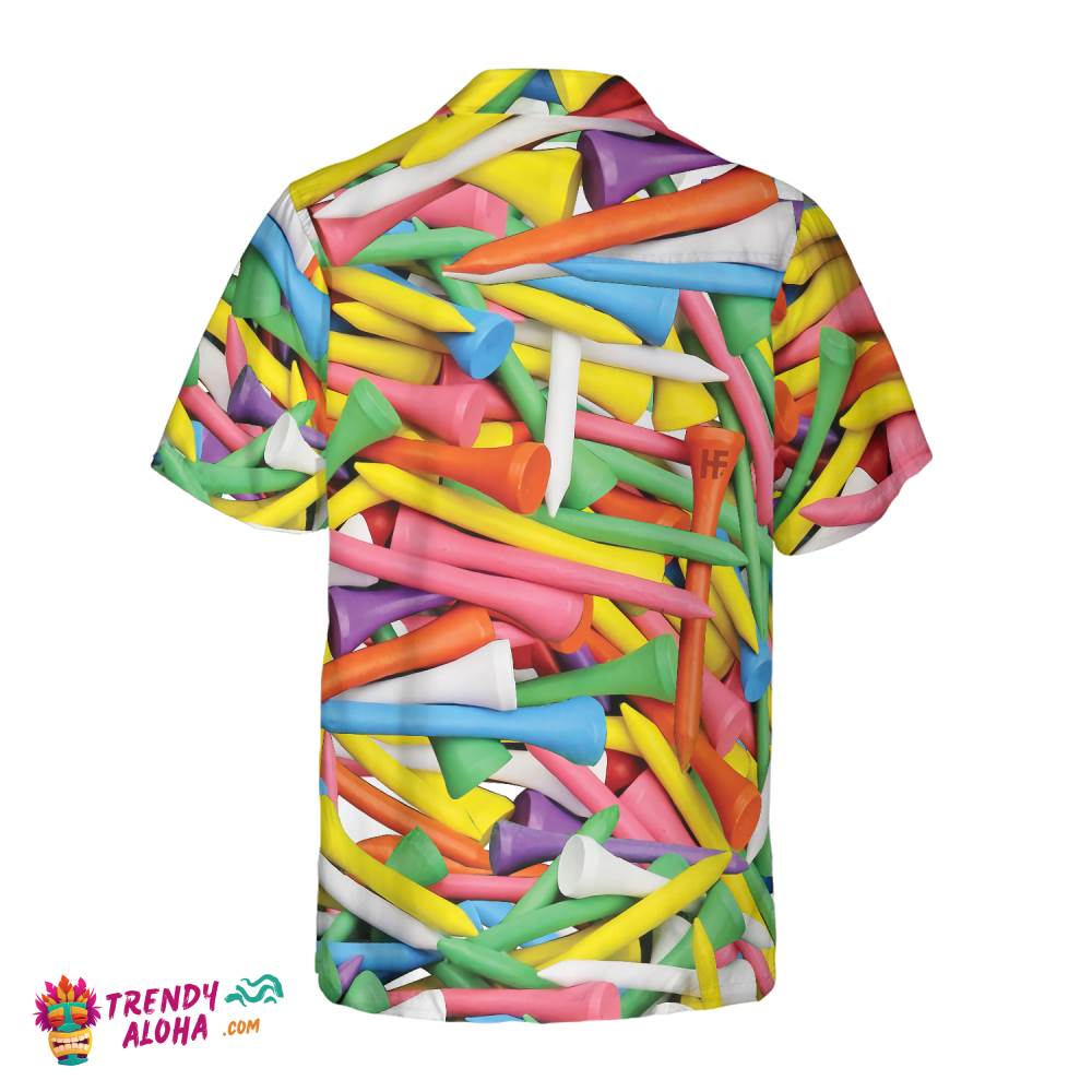 Colorful Golf Tee Hawaiian Shirt