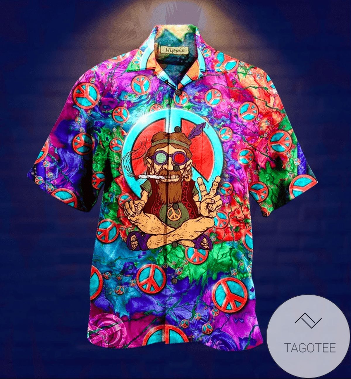 Colorful Hawaiian Shirt Radiating Free Spirit With An Old Man Hippie Vibe