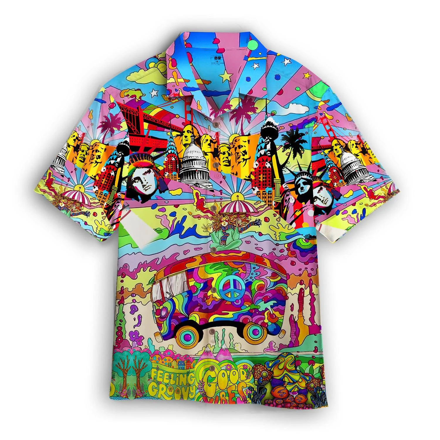 Colorful Hippie Feeling Groovy Hawaiian Shirt