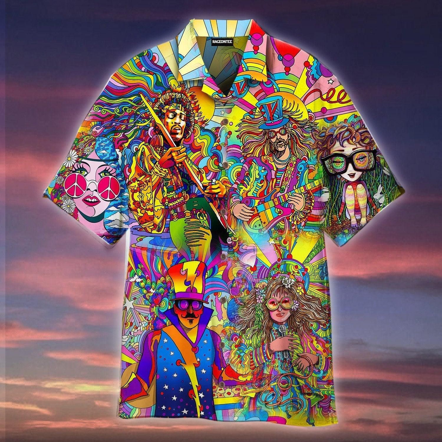Colorful Hippie Festival Immersed in Aloha Shirt