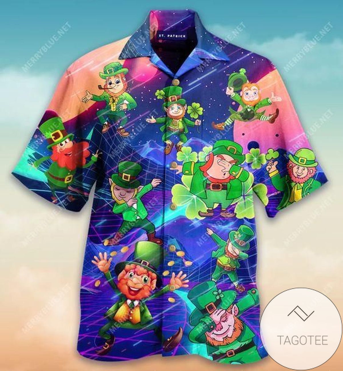 Colorful Leprechaun St Patricks Day Unisex Hawaiian Shirts